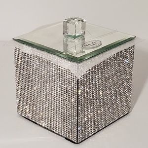 Bella Luxe Fully Rhinsetone Mirrored Canister